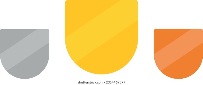 Vector illustration of gold, silver and bronze medals or badges icon. Championship.