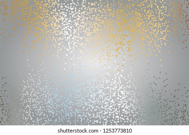 Vector illustration of Gold and silver glitter on a silver background