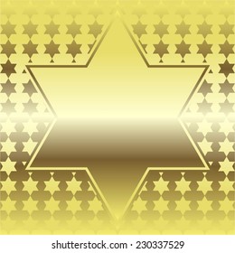 Vector illustration of Gold Star of David