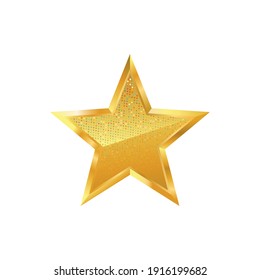 Vector Illustration Of A Gold Star With Glitter