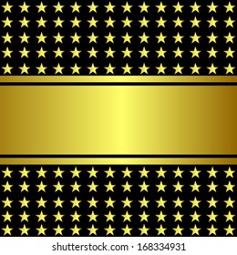 Vector illustration of gold star on a black background