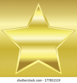 Vector illustration of Gold star on a gold background 