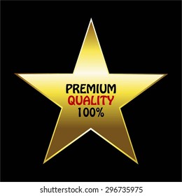 Vector illustration of Gold star on a black background. Premium quality 100%.