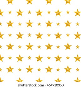 Vector illustration; Gold Star pattern isolated on white Background.