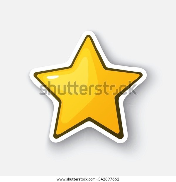 Vector Illustration Gold Star Winner Sign Stock Vector (Royalty Free