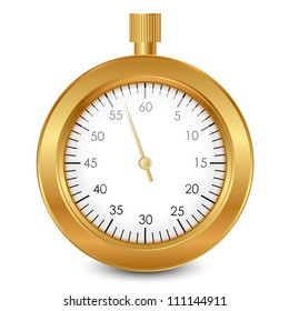 Vector illustration of gold stopwatch