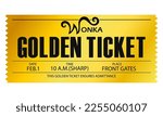 Vector illustration of gold ticket