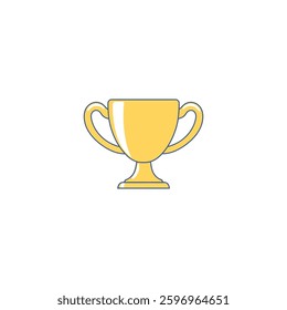 Vector Illustration of a Gold Trophy with Handles and 3D Shadow Effect