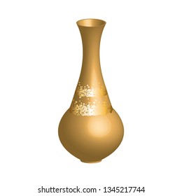 Vector illustration of Gold vase. Vase with a gold border.