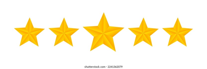 Ilustración vectorial del icono de clasificación Golden 5 Star aislado