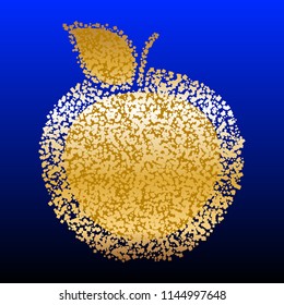 Vector illustration of Golden abstract Apple