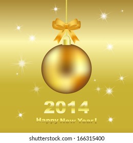 Vector illustration of golden ball on a gold background