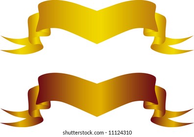 Vector illustration of golden banners