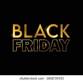 A Vector Illustration of Golden Black Friday Vector Sign