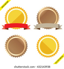 Vector illustration of Golden and Bronze medal isolated, easy for using to post on photos or artworks