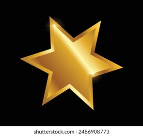 Una Ilustración vectorial del concepto de diseño del logotipo del coche dorado, logotipo del Vector del coche, icono de la estrella en el fondo negro con efecto del brillo del oro