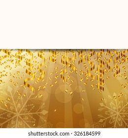 Vector Illustration of a Golden Christmas Background