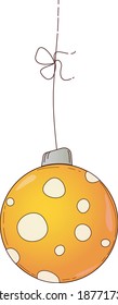 Vector illustration of golden Christmas ball