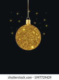 Vector illustration of a golden christmas ball