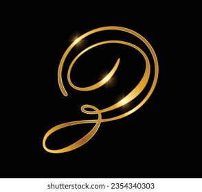 A vector illustration of Golden Circle Monogram Logo Initial Letter Z in black background with gold shine effect