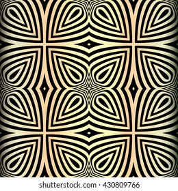 vector illustration of golden circle seamless pattern in art deco style