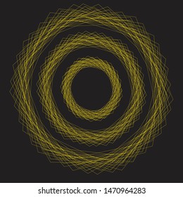 Vector Illustration - Golden Circle Shape - Futuristic and Abstract Illustration