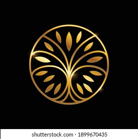 A Vector Illustration of Golden Circle tree logo