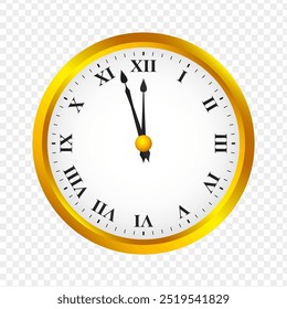 Vektorgrafik der Goldenen Uhr auf transparentem Hintergrund