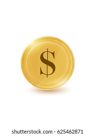 Vector Illustration of golden coin.