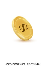 Vector Illustration of golden coin.
