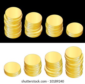 vector illustration of the golden coins