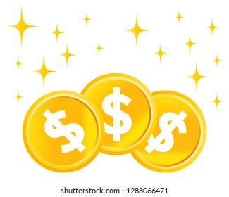 Vector Illustration of golden coins