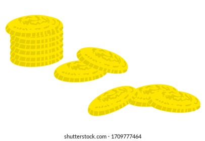 Vector illustration of golden coins