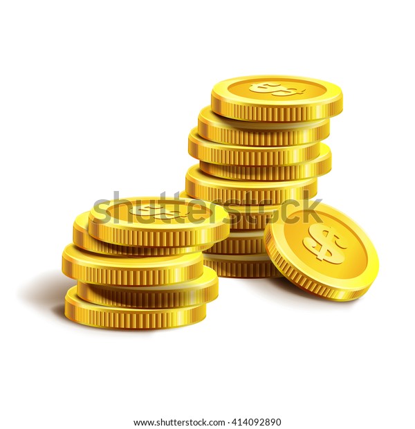 金貨のベクターイラスト 白い背景にお金 ベクターイラスト のベクター画像素材 ロイヤリティフリー