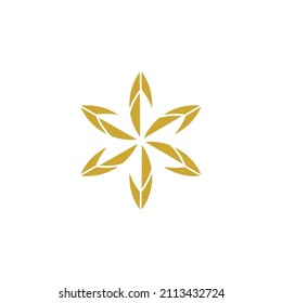 
Vector illustration of golden color flower.Beauty vector logo