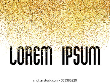 Vector Illustration of Golden Confetti Background  for Design, Website, Background, Banner. Gold sparkle Element for greeting card or Premium flyer. Isolated on transparent