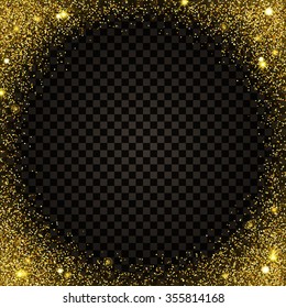 Vector Illustration of Golden Confetti Background for Design, Website, Background, Banner. Gold sparkle Element for greeting card or Premium flyer. Isolated on transparent