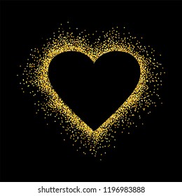 Vector Illustration with golden confetti heart. Template for Happy Mother's day, Happy Birthday, St. Valentine's day, Love You card, Father's day, invitation, greeting card, postcard, wedding.