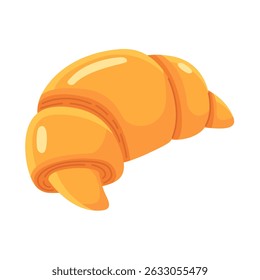 Vector illustration of a golden croissant, ideal for bakery, pastry, and food-related designs.