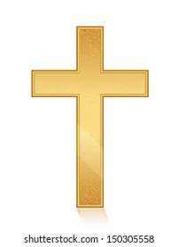 Vector illustration of golden cross