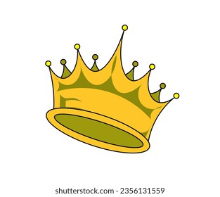 Ilustración vectorial de la corona dorada aislada en fondo blanco