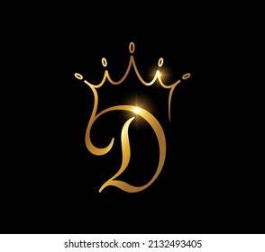 Eine Vektorgrafik des Anfangsbuchstaben D der Goldenen Krone