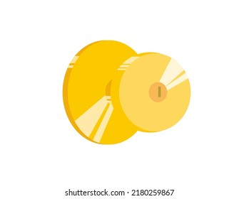 Vector illustration of a golden doorknob.
