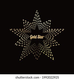 ilustración vectorial del símbolo de estrella de punto dorado, elegante, lujoso adecuado para logotipos, afiches, fondos de pantalla