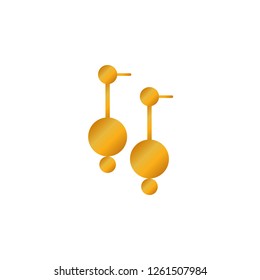 Vector illustration golden earrings on a white background. Vector icon