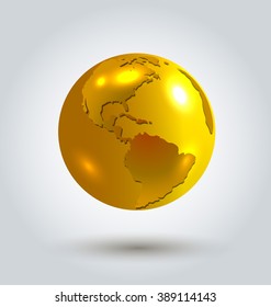 Vector illustration of golden earth