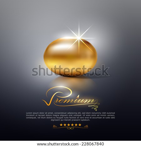 Vector Illustration Golden egg background.VIP Premium