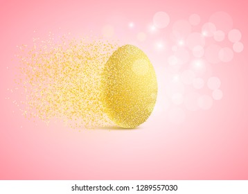 Vector illustration of a golden egg in minimal style. Easter concept or concept of wealth and success.