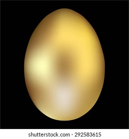 Vector illustration of Golden egg on a black background.
