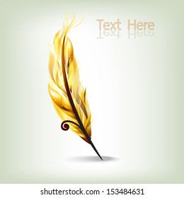 Vector illustration of golden feather